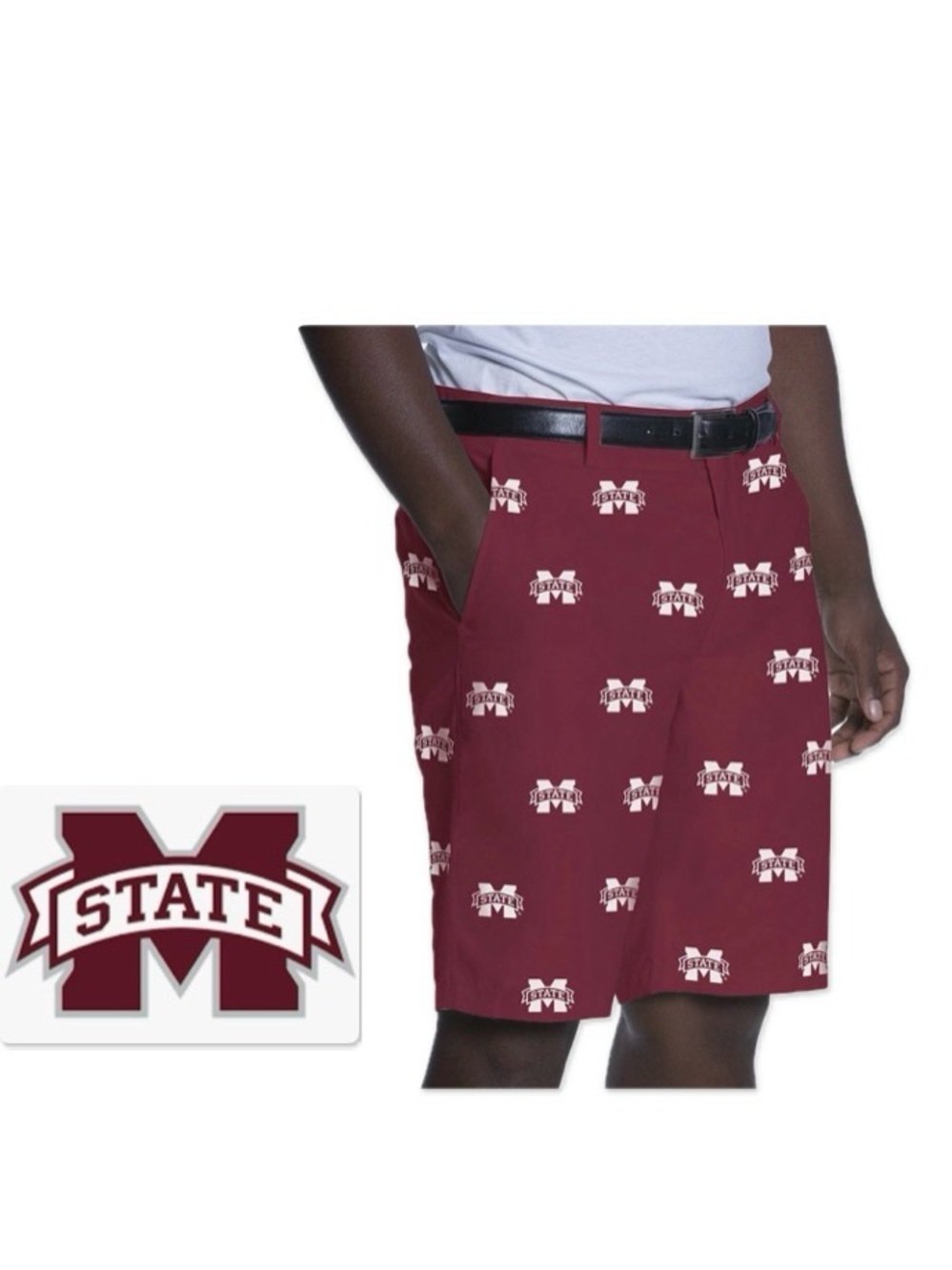 NWT [Ovation] Mississippi State Bulldogs NCAA Game Changer Logo Shorts Men’s 34